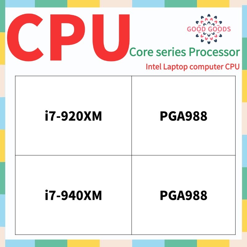 I7-920XM i7-940XM INTEL Core i7 series Laptop CPU PGA988