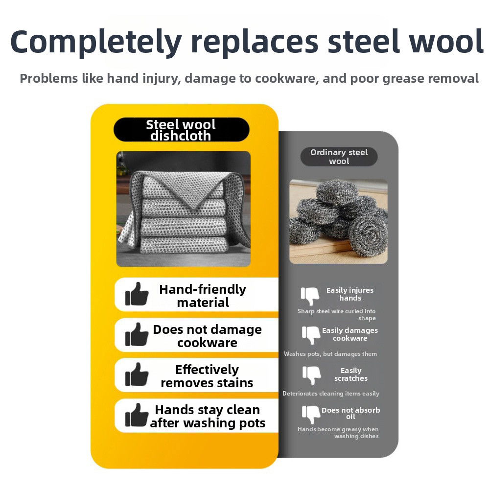 <cosyh>Grid Cleaning Cloth Oil-resistant Quick-drying Replaces Steel Wool Non-scratch