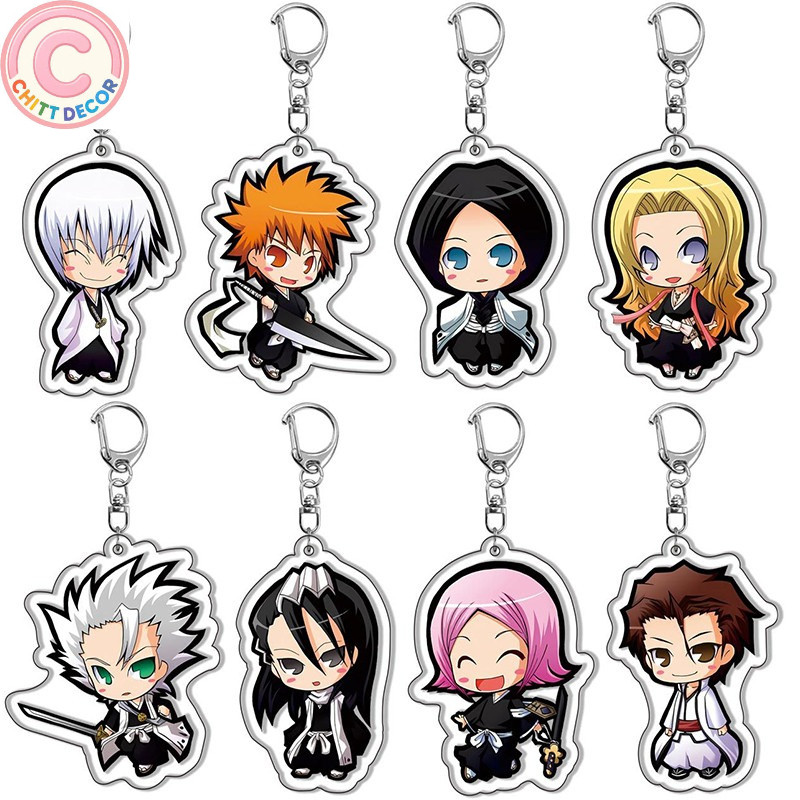 Anime Bleach Keychain Cartoon Figure Kurosaki Ichigo Kuchiki