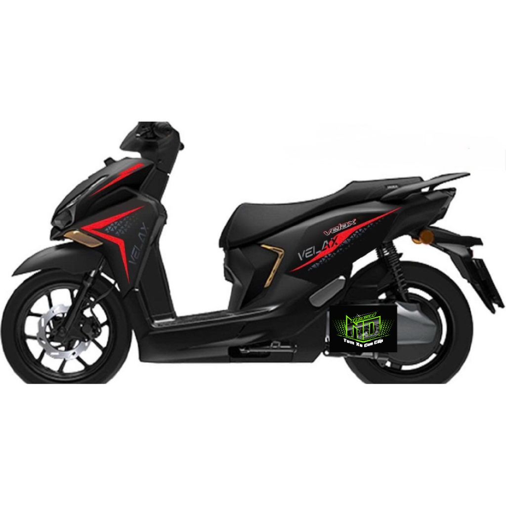 Tem Yadea VELAX xe đen chỉ đỏ dễ dán