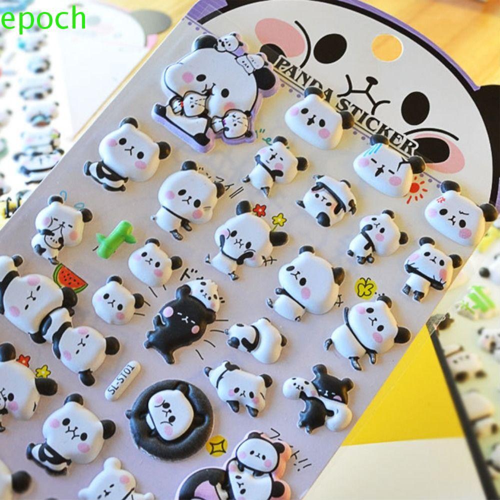 Nhãn dán bong bóng gấu trúc EPOCH, Nhãn dán gấu trúc chống thấm nước Kawaii, Văn phòng phẩm trẻ em G