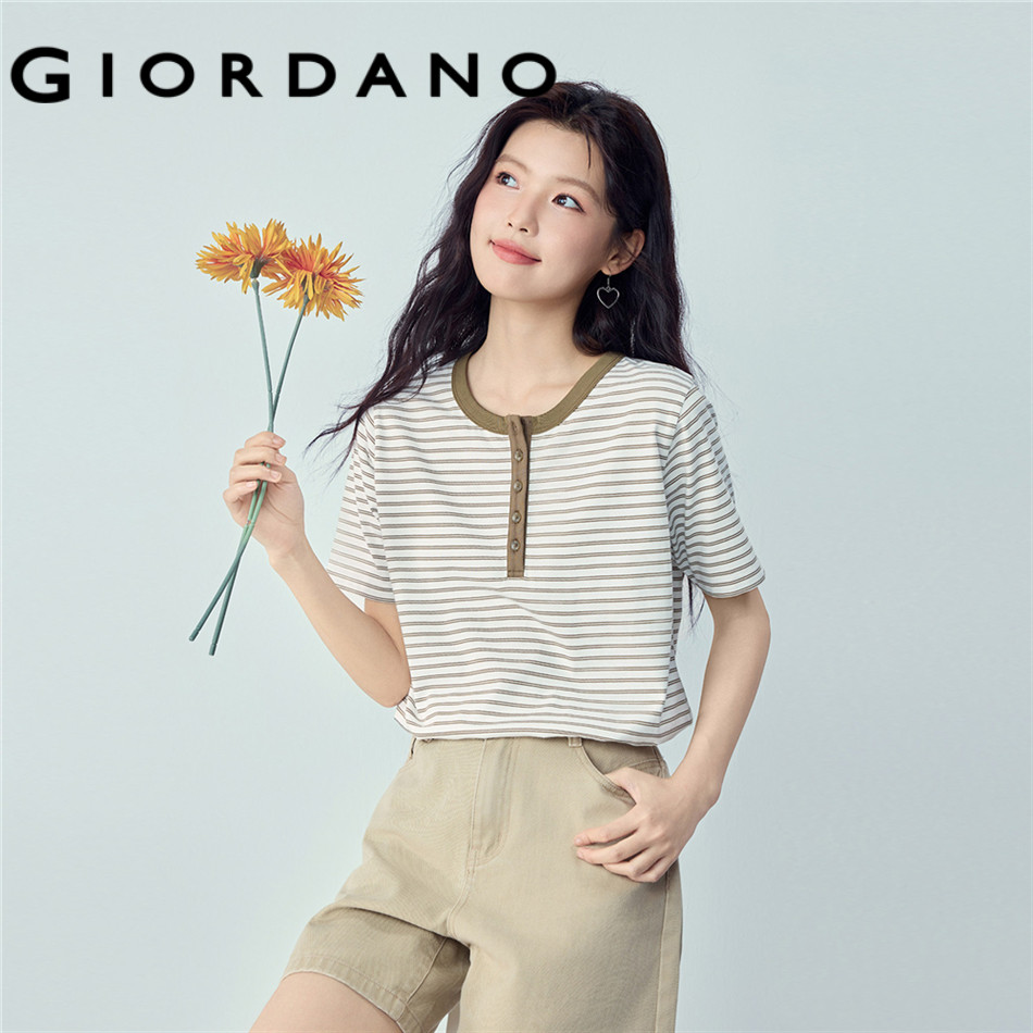 GIORDANO WOMEN GIORDANO Women T-Shirt Pure Cotton 13326233
