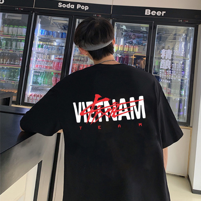 Áo thun nam nữ tay lỡ form rộng Việt Nam Team dày mịn