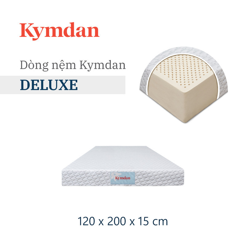 Nệm cao su thiên nhiên Kymdan Deluxe 120 x 200 x 15cm