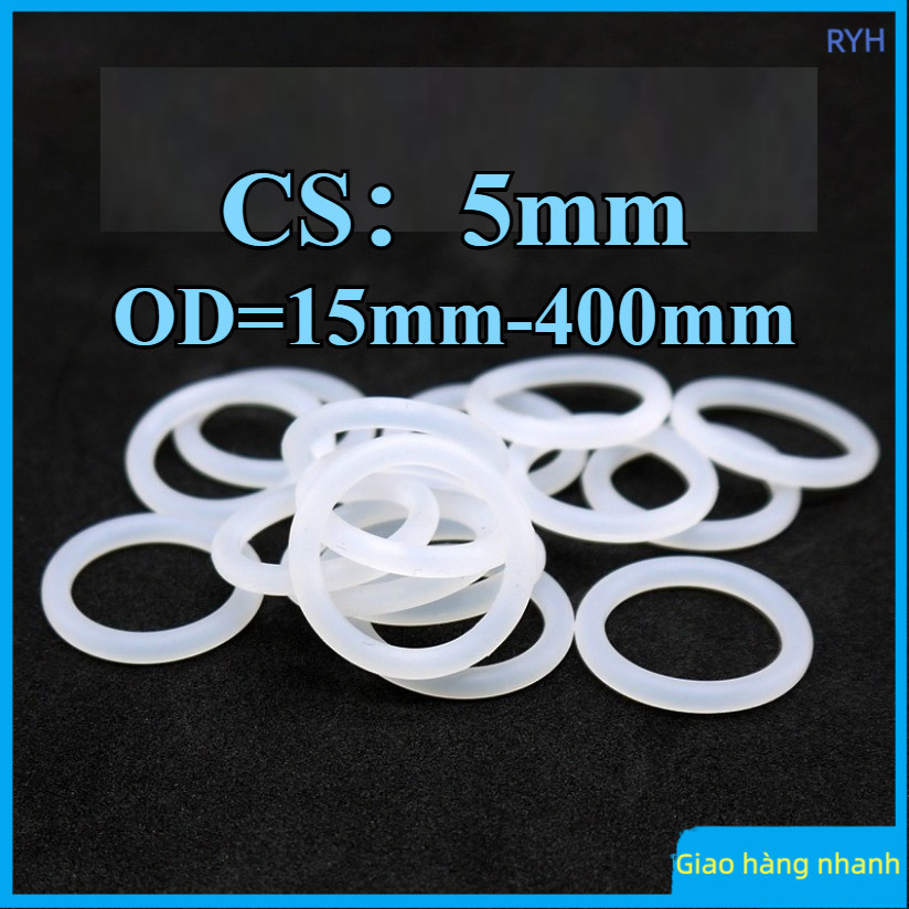 White silicone ring, food grade O-ring, waterproof rubber ring, elastic sealing ring，Bền đẹp chịu nh