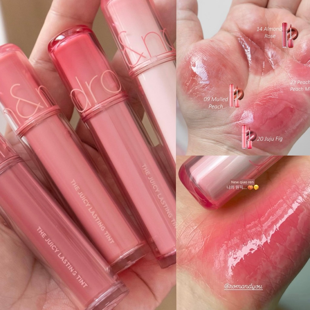 son bóng lì lâu trôi son bóng chính hãng Romand Juice Lip Gloss Sản phẩm mới 2.0 Gương Nước Bóng Thủ