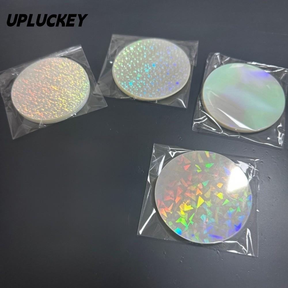 UPLUCKEY 100 Chiếc Vỏ Huy Hiệu Phim Laser, PVC Nhiều Kiểu Trong Suốt Huy Hiệu Phim, Họa Tiết Ngôi Sa