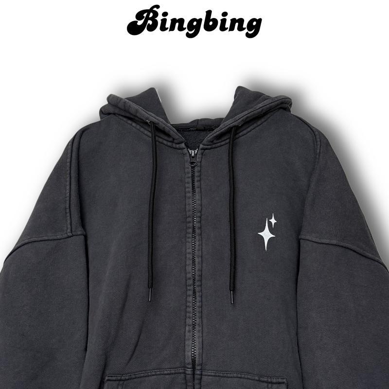 (Open Sale Deal) BingBing - Menswears Jacket Loose Gray Black Wide Form Unisex