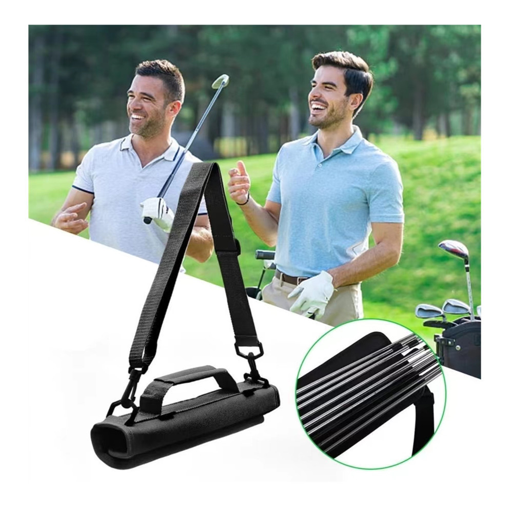 Spot Goods#Portable Golf Club Bag Mini Handheld Club Bag Practice Club Holder Bag Adjustable Strap G