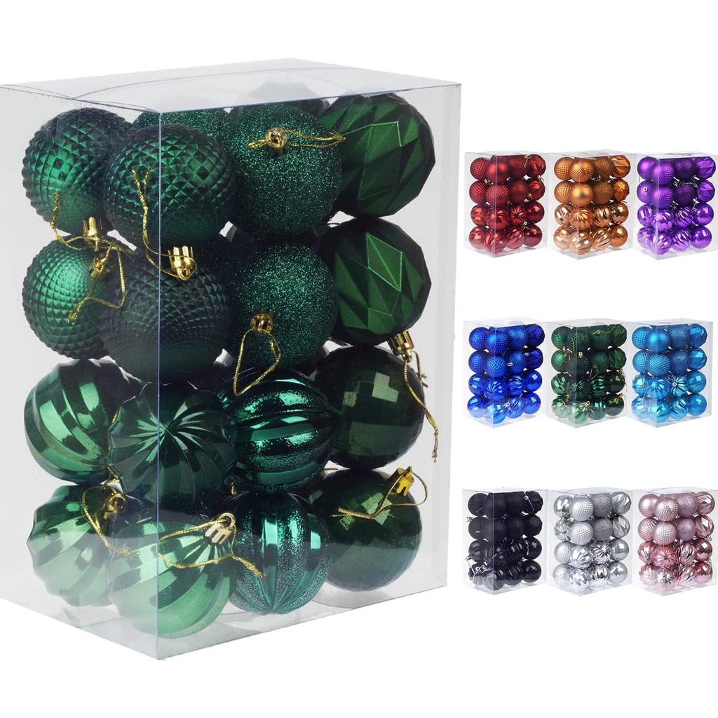 Đồ trang trí bóng Giáng sinh cho cây thông Noel - Bộ bauble trang trí treo chống vỡ cho cây Giáng si