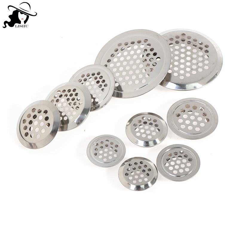 LISHU 10 Chiếc Tủ Tròn Ống Thông Hơi Dia.19mm-53mm Thép Louver Lưới Lỗ Cắm th