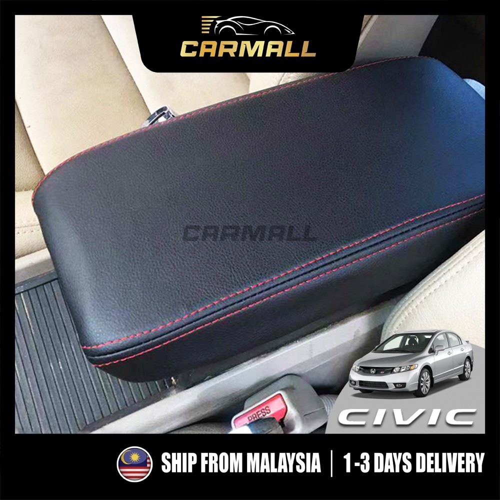 Honda Civic FD 8th Điều Khiển Trung Tâm Tay Da Tổng Hợp Đỏ Hoặc Đen Line Cover 2005 - 2012 Civic 8th