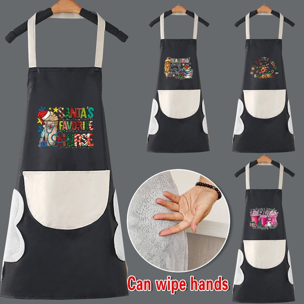 Christmas gift Fashionable Apron Home Kitchen Gardening Work Clothes Kitchen Dining Room Work Apron 