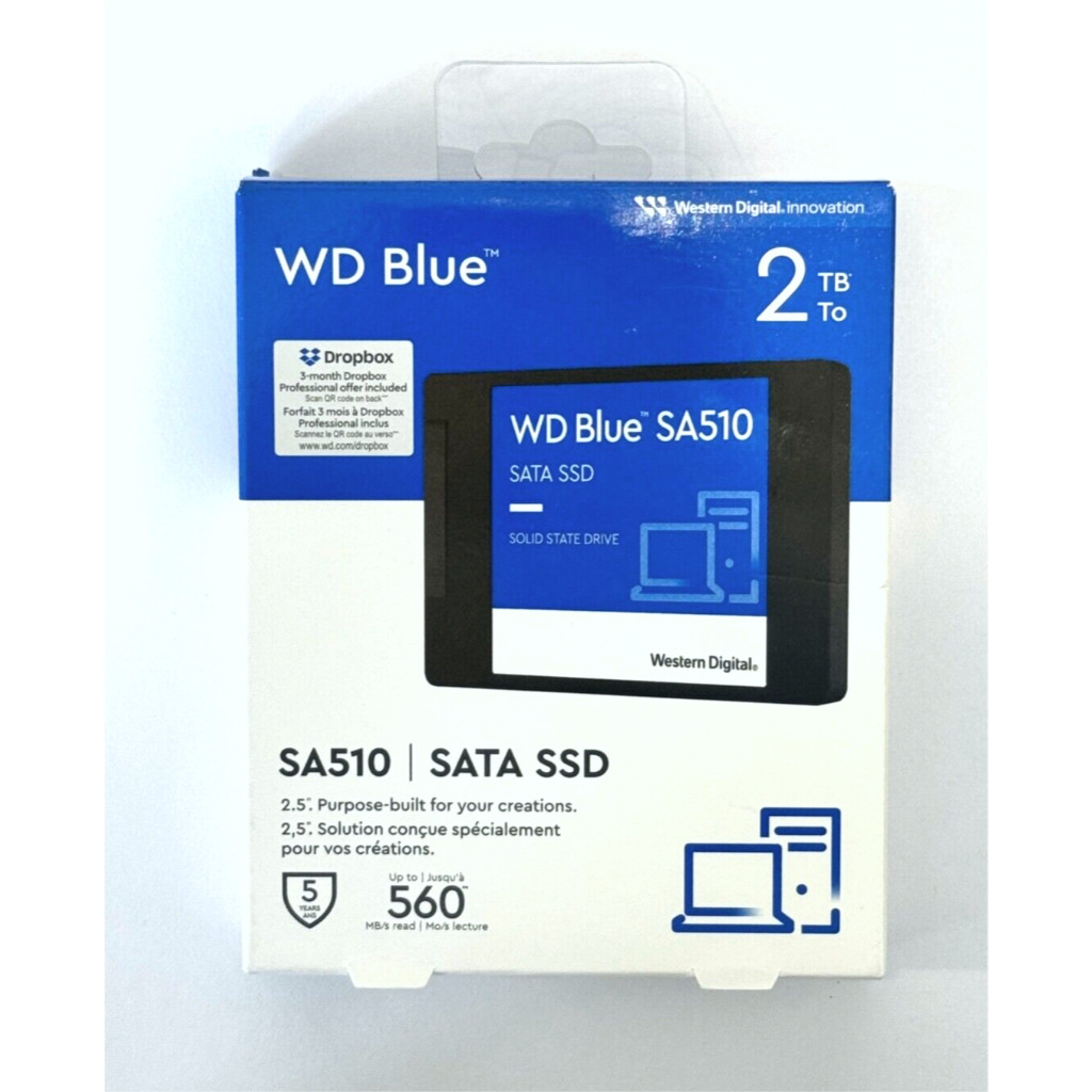 SSD gắn trong WD Blue 2.5 inch SATA III 500GB / 1TB / 2TB SA510 upto 560MB/s - Bảo Hành 5 năm