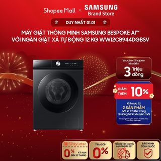   MIỄN PHÍ VẬN CHUYỂN  Máy giặt thông minh Samsung Bespoke AITM với Ngăn giặt xả tự động 12 kg WW12CB944DGBSV 