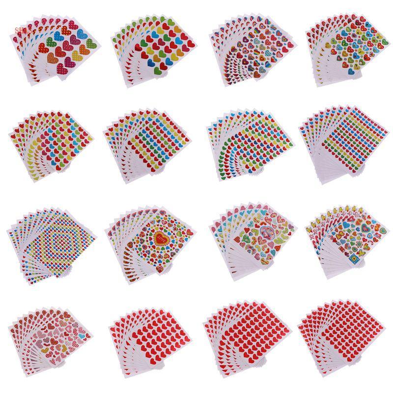 Shas Heart Sticker Bonus Sticker Chống Thấm Nước 3D Cắt Tự Dính Cho Giáo Viên Lớp Học Cung Cấp Trẻ E