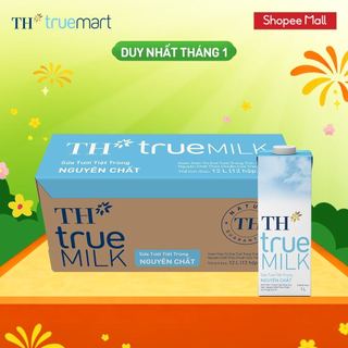  Thùng 12 hộp sữa tươi tiệt trùng TH true MILK nguyên chất 1 L  1 L x 12  