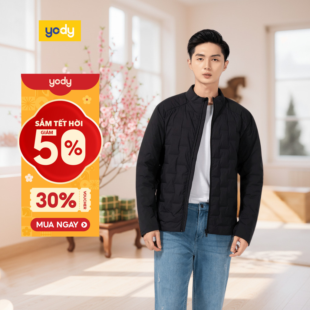 Áo phao VIP nam YODY cao cấp lông vũ ép bonding phối nách PVM7011