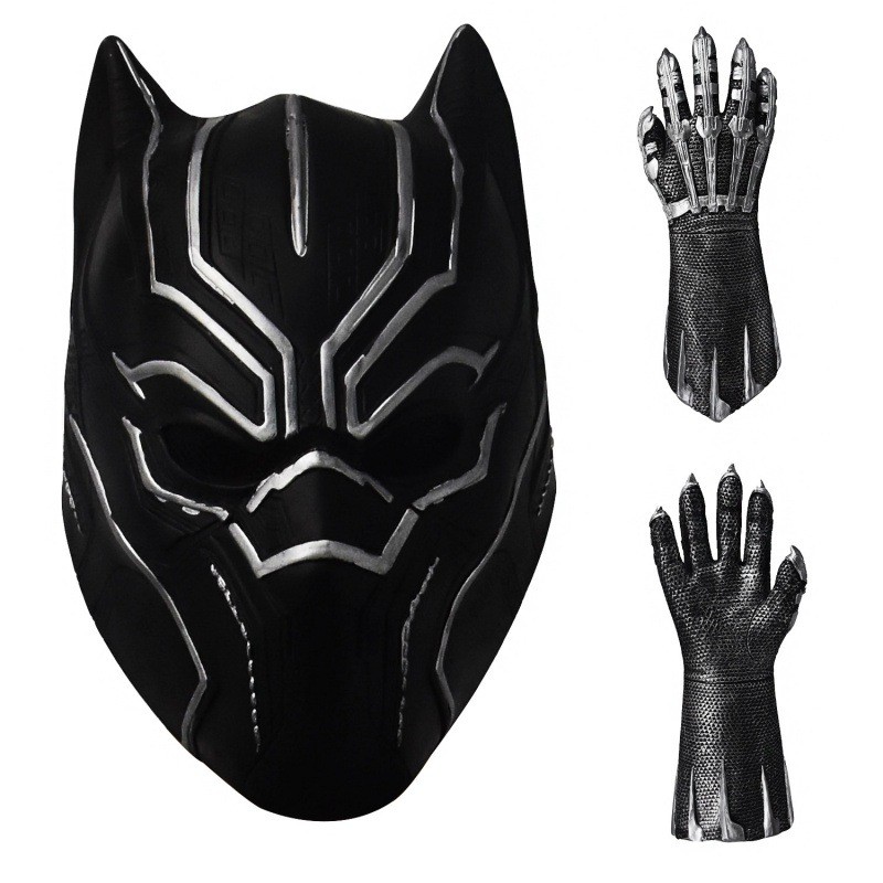 Halloween Panther Mask Kanwada Eye Panther Găng tay Marvel Heroes cos Panther Head Latex Set Dress U