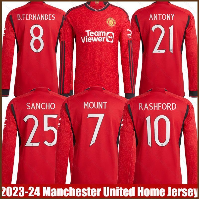Áo đấu Manchester United phiên bản 2023-2024, áo thun dài tay plus size