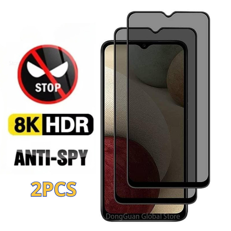 2 Chiếc Kính Cường Lực Cho Blackview Wave Màu Cá Mập 8C 8 6C 9 Chống Gián Điệp Riêng Tư Cạnh Đen Bảo