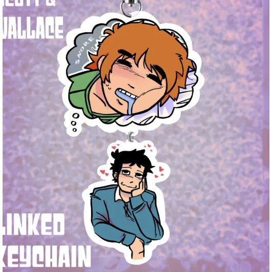 Scott Pilgrim & Wallace Wells Linked Keychain - 5’’ inches - Scollace