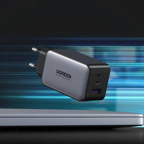 Củ sạc nhanh 65W GaN Ugreen 10335 CD244 2 cổng USB type C, 1 cổng USB A