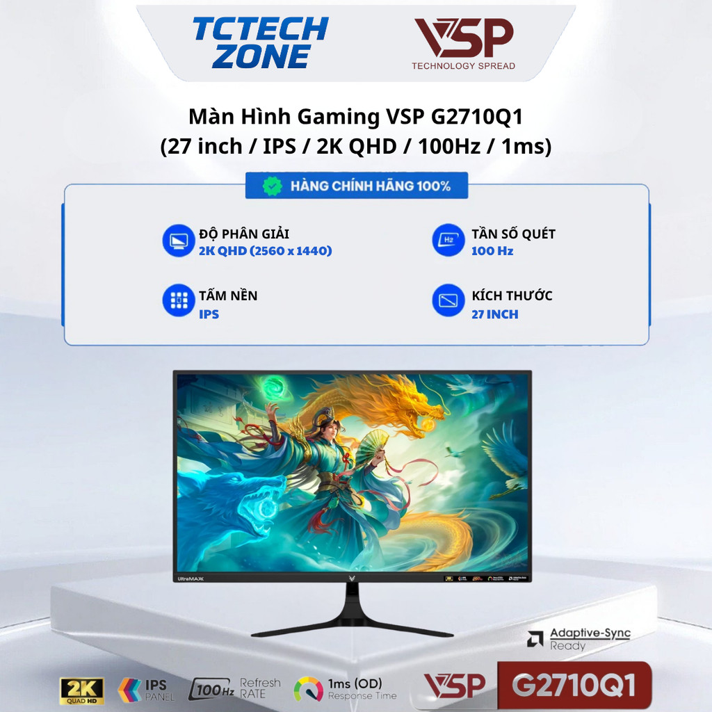 Màn Hình VSP  G2710Q1 - 27 inch - 2K - IPS - 100Hz - FreeSync Chính Hãng 100%