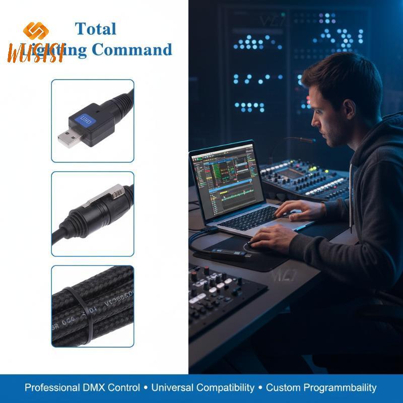 [WUSISI] Bộ điều khiển DMX không dây USB RMD 2 4G với bộ quay số ánh sáng sân khấu ứng dụng di động 