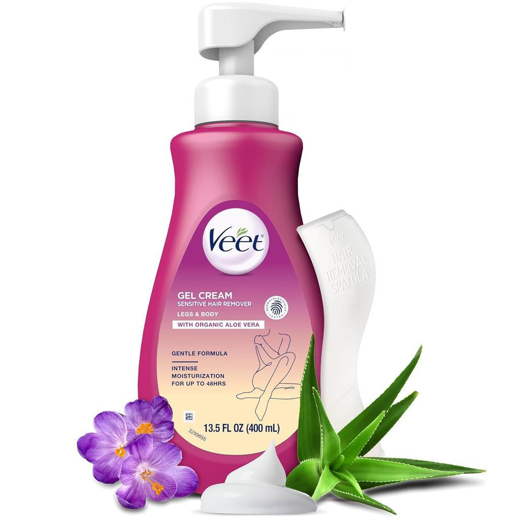 Tẩy lông, Tẩy lông VeetGel Loại nhạy cảm, 13,5oz, Công thức nhạy cảm Chứa lô hội và Vitamin E (Gói 1