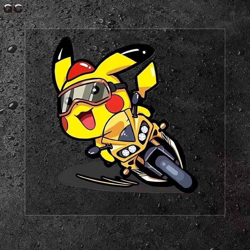 Pikachu Pokémon Hoạt Hình Miếng Dán Đầu Máy Ô Tô Điện Xe Máy Pin Trang Trí Ô Tô Miếng Dán Tự Dính Ch