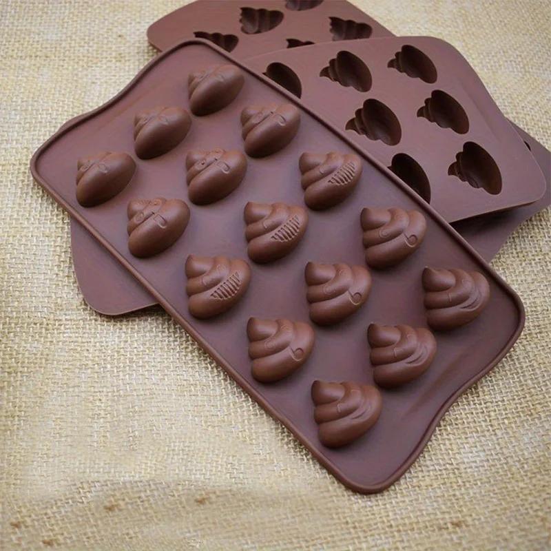 15 Lưới Shit Faeces Hình Dạng Thực Phẩm Silicon Bánh Khuôn Socola Kẹo Khuôn Silicon DIY Nhà Bếp Máy 
