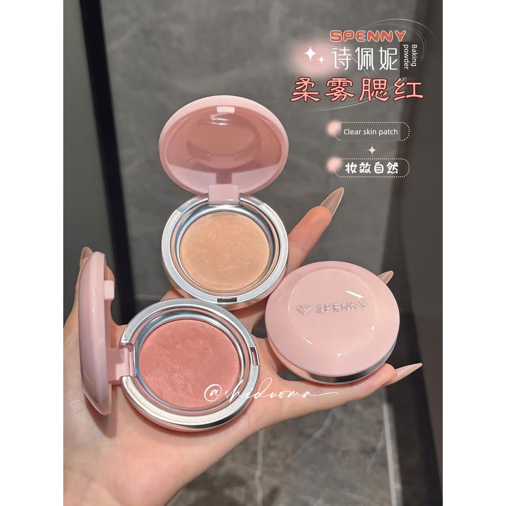 phấn má hồng má hồng kem Lắp da trong suốtSpenny Spenny Spenny Baking Powder Soft Mist Blush Expansi