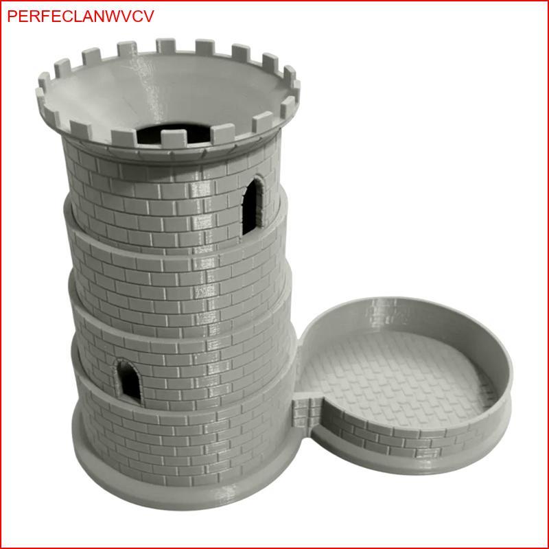 Dice Rolling Tower Phụ kiện khay nhựa có thể gập lại để ngẫu nhiên Trò chơi trên bàn