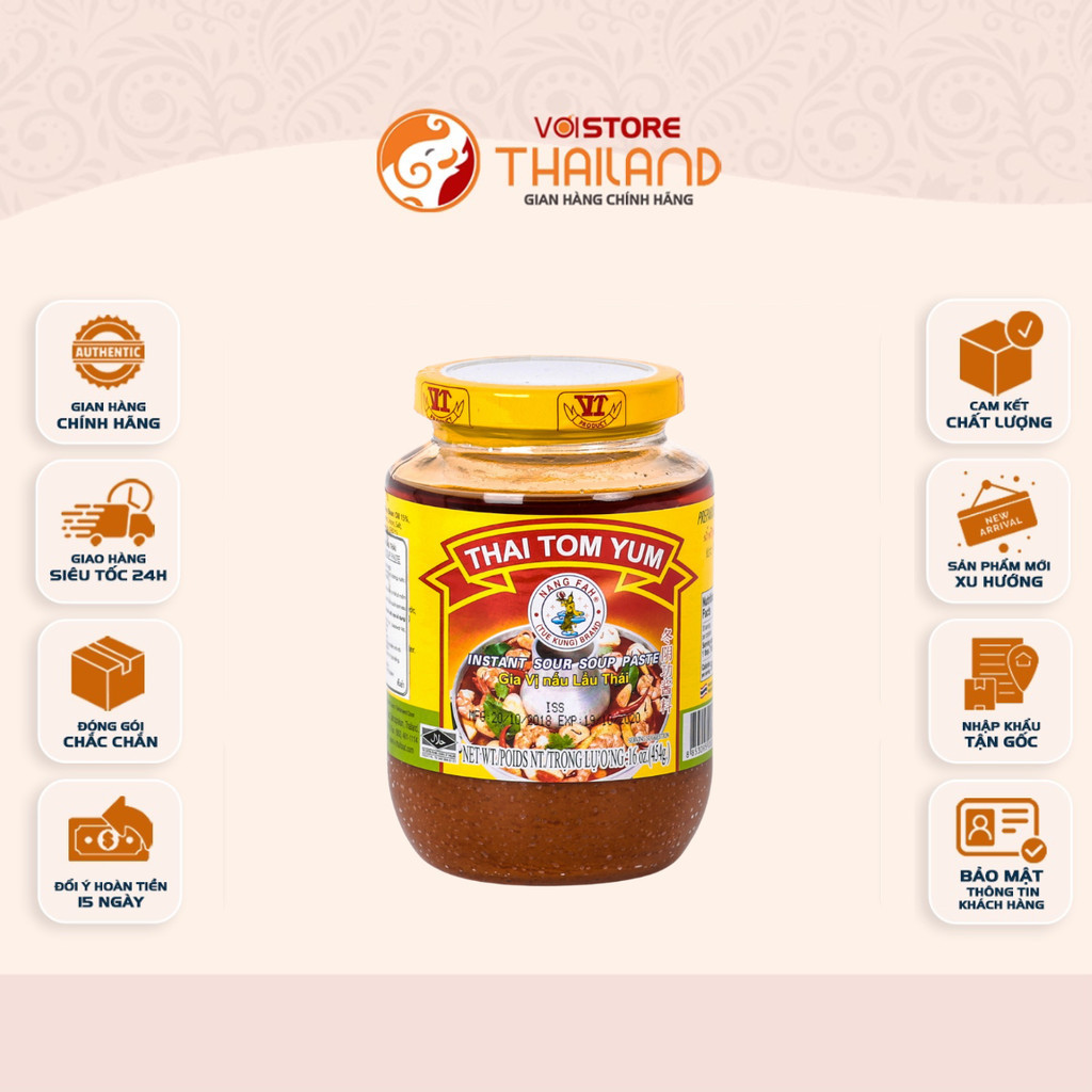[HŨ 454gr] Gia Vị Lẩu Thái Tom Yum Chính Hiệu – Tom Yum Paste Chuẩn Vị Thái Lan