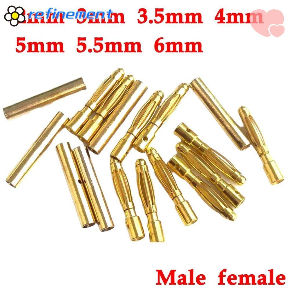 Pin REFINEMENT Mạ vàng Bullet Banana Plug, 5mm 5.5mm 6mm Chất lượng cao Banana Male Female Connector