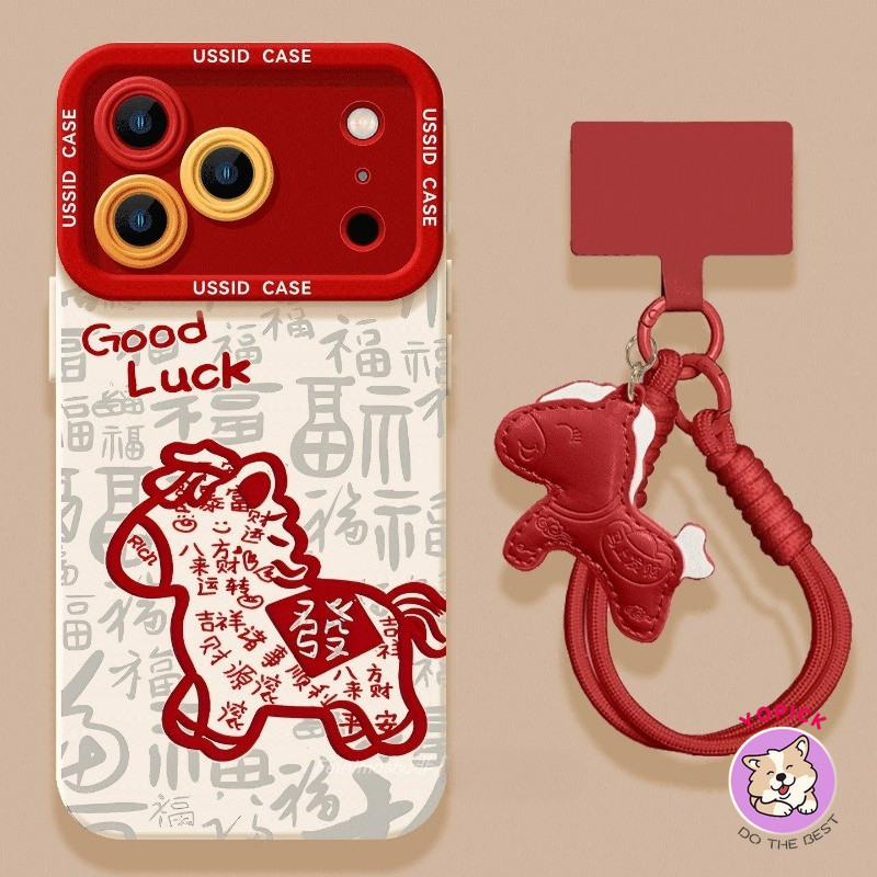 Ốp điện thoại hình ngựa may mắn cho IPhone17 16 15 11 12 13 14 Pro Max 7Plus 16 8 15 PlusS Max XR X 