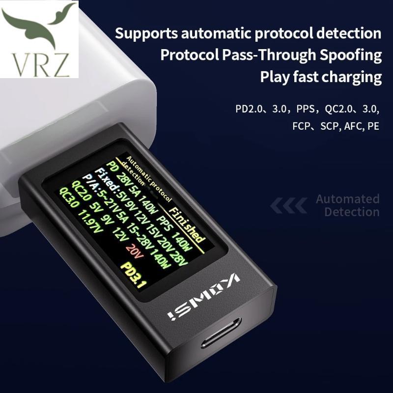 VRZ KWS-X1 Đa Năng Hiển Thị Kỹ Thuật Số Ampe Kế Điện Áp Đồng Hồ Đo Công Suất Type-C Điện Thoại Di Độ