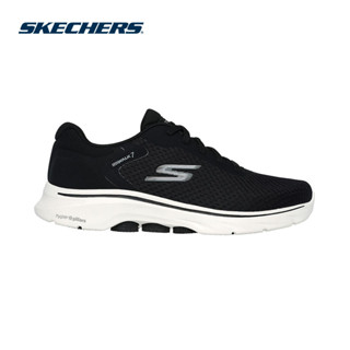 Giày Thể Thao Nam Skechers GOwalk 7 The Construct Đi Bộ - 216636-BKW Air-Cooled Goga Mat 