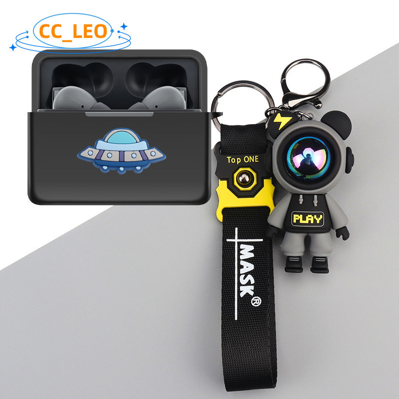 for MOONDROP Golden Ages 2 Case Cartoon Dinosaur Astronaut Keychain Pendant Cute Silicone Soft Case 