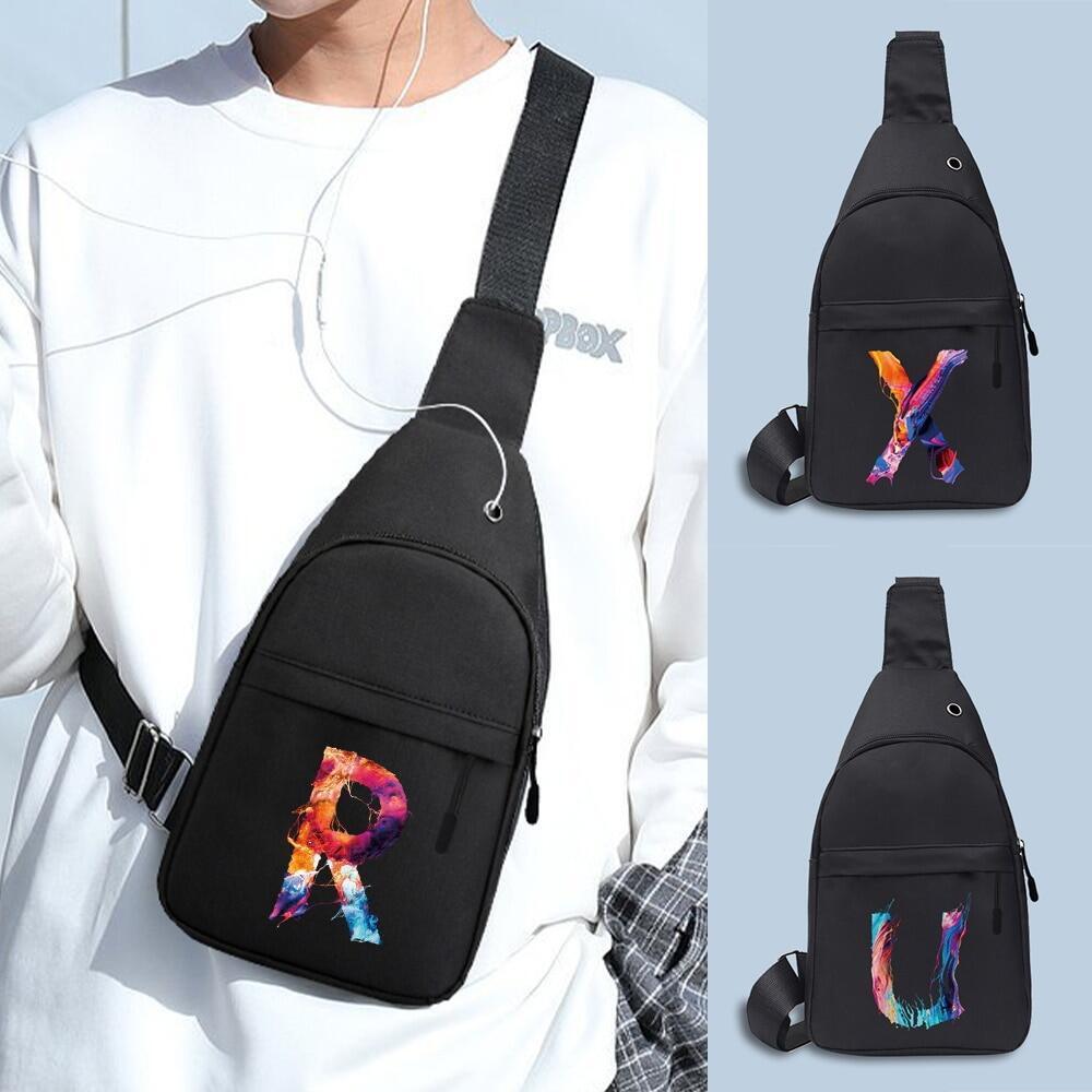 HOT Chest Bags Men's Crossbody Bags Chest Pack with USB Charging Earphones Cable Hole Backpack Women