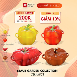  Bát tô âu gốm sứ tráng men cao cấp STAUB Ceramic Cocotte  ớt chuông cà chua bí đỏ  