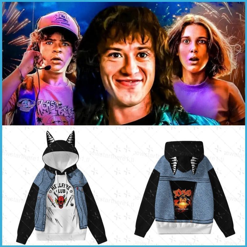 Hoodie áo dài tay Stranger Things Season 5 Eddie Munson Hellfire Club