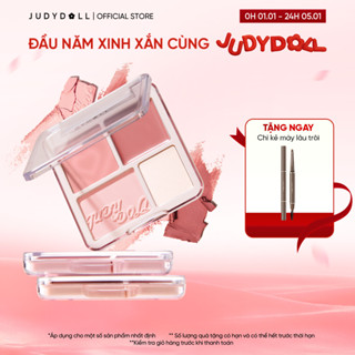  JUDYDOLLL Bảng Phấn Má hồng & Bắt sáng 4 ô 2-Trong-1 Blush & Highlight Palette 9g 