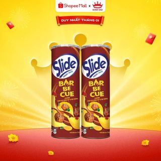  Bánh Lát Snack Khoai Tây Slide Vị Thịt Nướng Combo 2 Lon X 145G 