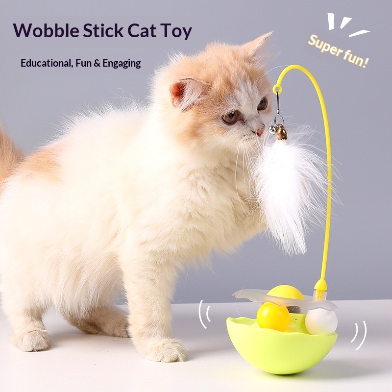 Tumbler Cat Toy Teasing Stick Self Hi Soothing Tool Bell Pet Supplies Bán buôn