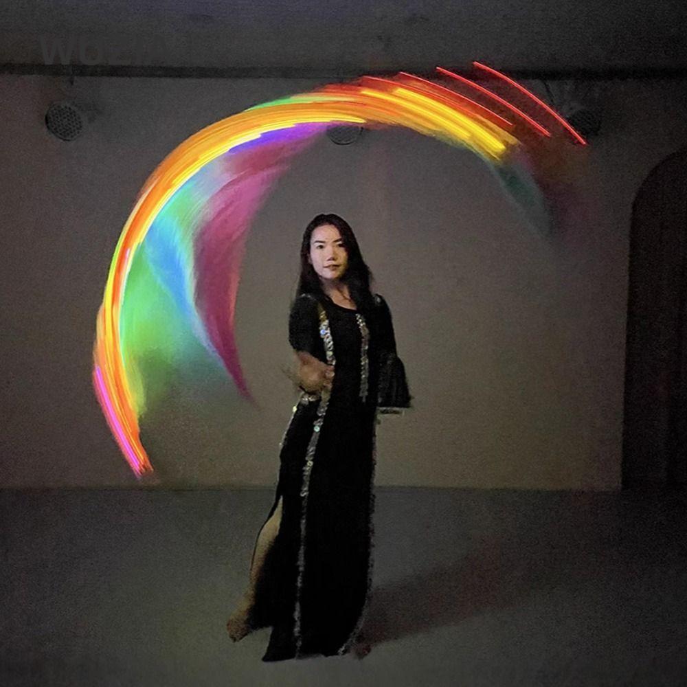WUZIA Belly Dance Thrown Balls và Silk Veil LED Rainbow Ribbon - Phát sáng đa màu, phù hợp cho biểu 