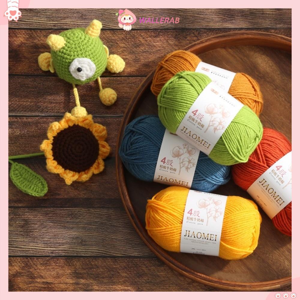 Sợi Chenille WALLERAB, Màu Nhuộm 35g Sợi Móc, Búp Bê Làm 4ply Trọng Lượng 84m Sợi Cotton Sữa Thủ Côn
