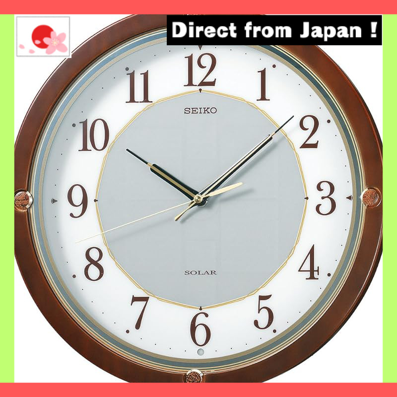 【Japan Original】
Seiko Clock Wall Clock SOLAR+ Radio-Controlled Analog Wood Frame Brown Wood SF232B