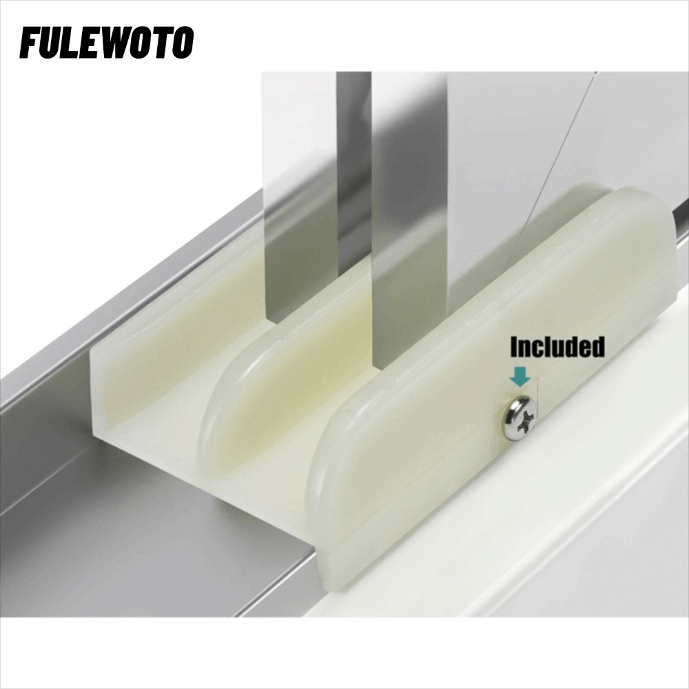 FILEWOTO M6219 Đường ray cửa tắm trượt, Đường ray nhựa thủy tinh dày 1 / 2 inch 7 / 16 inch, với hướ